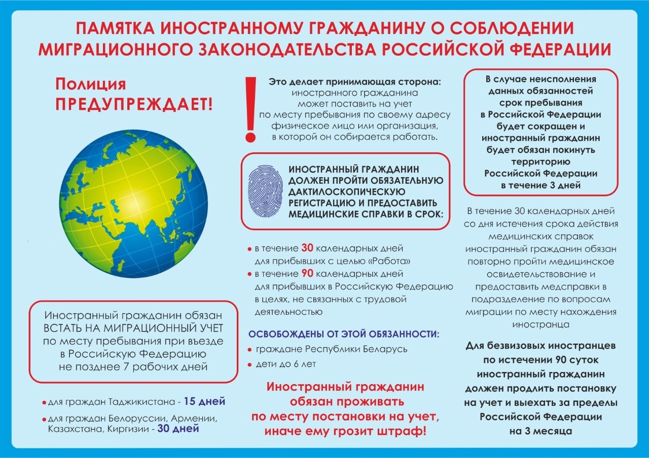 Памятка мигрантам!!!.